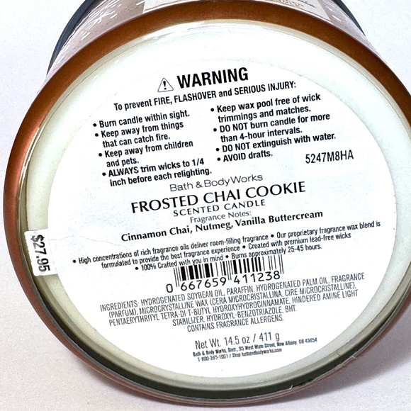 FROSTED CHAI COOKIE 3 Wick Candle - Picture 3 of 3